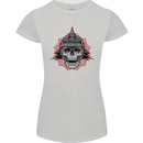 Pickelhaube Skull Prussian Helmet Biker Womens Petite Cut T-Shirt Sports Grey