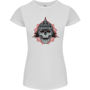 Pickelhaube Skull Prussian Helmet Biker Womens Petite Cut T-Shirt White