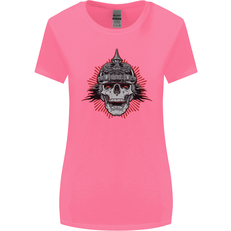 Pickelhaube Skull Prussian Helmet Biker Womens Wider Cut T-Shirt Azalea