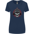 Pickelhaube Skull Prussian Helmet Biker Womens Wider Cut T-Shirt Navy Blue
