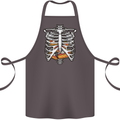 Pie Inside a Skeleton Torso Funny Food Cotton Apron 100% Organic Dark Grey