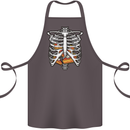 Pie Inside a Skeleton Torso Funny Food Cotton Apron 100% Organic Dark Grey