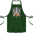 Pie Inside a Skeleton Torso Funny Food Cotton Apron 100% Organic Forest Green