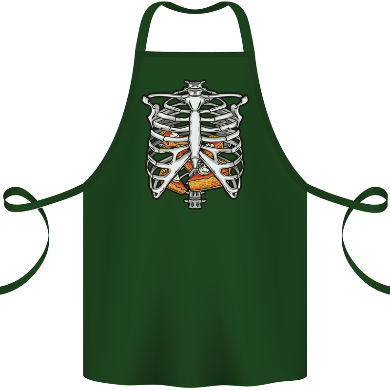 Pie Inside a Skeleton Torso Funny Food Cotton Apron 100% Organic Forest Green