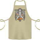 Pie Inside a Skeleton Torso Funny Food Cotton Apron 100% Organic Khaki