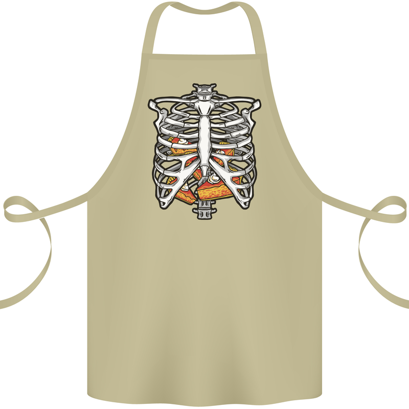 Pie Inside a Skeleton Torso Funny Food Cotton Apron 100% Organic Khaki