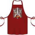 Pie Inside a Skeleton Torso Funny Food Cotton Apron 100% Organic Maroon