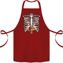Pie Inside a Skeleton Torso Funny Food Cotton Apron 100% Organic Maroon