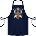 Pie Inside a Skeleton Torso Funny Food Cotton Apron 100% Organic Navy Blue