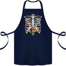 Pie Inside a Skeleton Torso Funny Food Cotton Apron 100% Organic Navy Blue