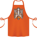 Pie Inside a Skeleton Torso Funny Food Cotton Apron 100% Organic Orange