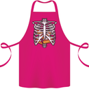 Pie Inside a Skeleton Torso Funny Food Cotton Apron 100% Organic Pink