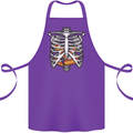 Pie Inside a Skeleton Torso Funny Food Cotton Apron 100% Organic Purple