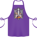 Pie Inside a Skeleton Torso Funny Food Cotton Apron 100% Organic Purple