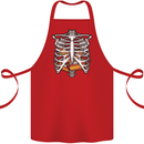 Pie Inside a Skeleton Torso Funny Food Cotton Apron 100% Organic Red
