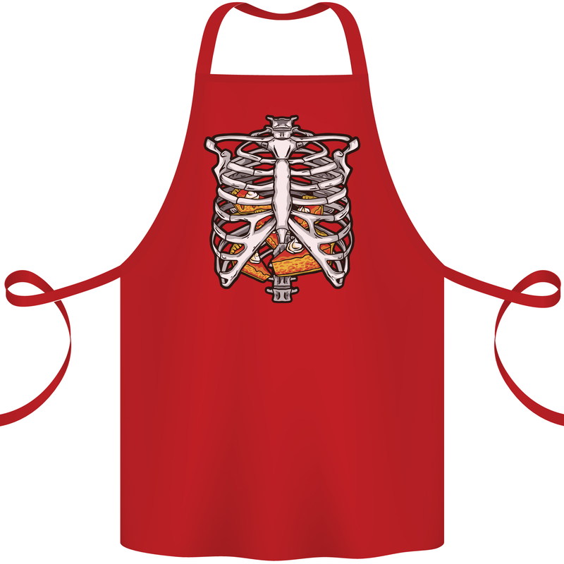 Pie Inside a Skeleton Torso Funny Food Cotton Apron 100% Organic Red