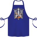 Pie Inside a Skeleton Torso Funny Food Cotton Apron 100% Organic Royal Blue