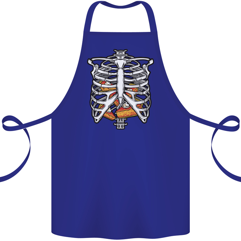 Pie Inside a Skeleton Torso Funny Food Cotton Apron 100% Organic Royal Blue