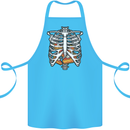Pie Inside a Skeleton Torso Funny Food Cotton Apron 100% Organic Turquoise