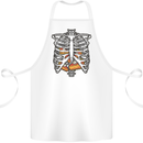 Pie Inside a Skeleton Torso Funny Food Cotton Apron 100% Organic White