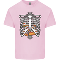 Pie Inside a Skeleton Torso Funny Food Kids T-Shirt Childrens Light Pink