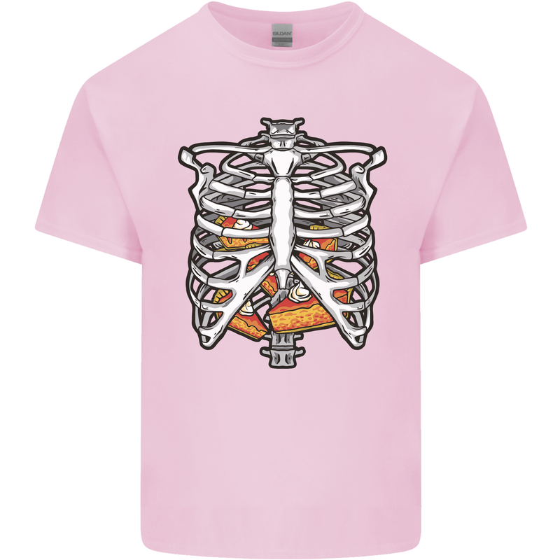 Pie Inside a Skeleton Torso Funny Food Kids T-Shirt Childrens Light Pink
