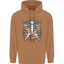 Pie Inside a Skeleton Torso Funny Food Mens 80% Cotton Hoodie Caramel Latte