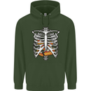 Pie Inside a Skeleton Torso Funny Food Mens 80% Cotton Hoodie Forest Green
