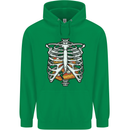 Pie Inside a Skeleton Torso Funny Food Mens 80% Cotton Hoodie Irish Green