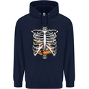 Pie Inside a Skeleton Torso Funny Food Mens 80% Cotton Hoodie Navy Blue