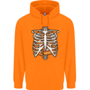 Pie Inside a Skeleton Torso Funny Food Mens 80% Cotton Hoodie Orange
