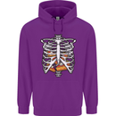 Pie Inside a Skeleton Torso Funny Food Mens 80% Cotton Hoodie Purple