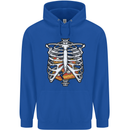 Pie Inside a Skeleton Torso Funny Food Mens 80% Cotton Hoodie Royal Blue