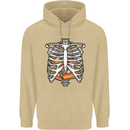 Pie Inside a Skeleton Torso Funny Food Mens 80% Cotton Hoodie Sand