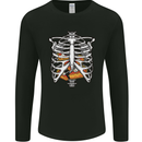 Pie Inside a Skeleton Torso Funny Food Mens Long Sleeve T-Shirt Black