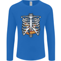 Pie Inside a Skeleton Torso Funny Food Mens Long Sleeve T-Shirt Royal Blue