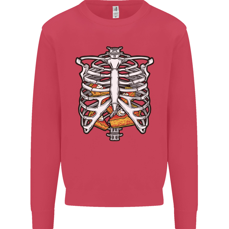 Pie Inside a Skeleton Torso Funny Food Mens Sweatshirt Jumper Heliconia