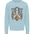 Pie Inside a Skeleton Torso Funny Food Mens Sweatshirt Jumper Light Blue