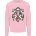 Pie Inside a Skeleton Torso Funny Food Mens Sweatshirt Jumper Light Pink