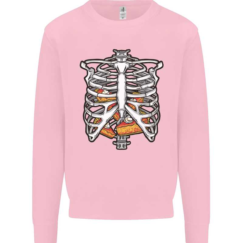 Pie Inside a Skeleton Torso Funny Food Mens Sweatshirt Jumper Light Pink