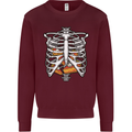 Pie Inside a Skeleton Torso Funny Food Mens Sweatshirt Jumper Maroon