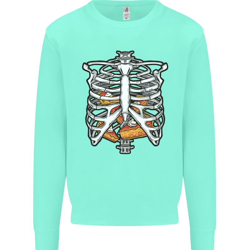 Pie Inside a Skeleton Torso Funny Food Mens Sweatshirt Jumper Peppermint