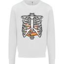 Pie Inside a Skeleton Torso Funny Food Mens Sweatshirt Jumper White