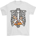 Pie Inside a Skeleton Torso Funny Food Mens T-Shirt Cotton Gildan White