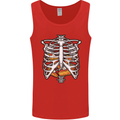 Pie Inside a Skeleton Torso Funny Food Mens Vest Tank Top Red