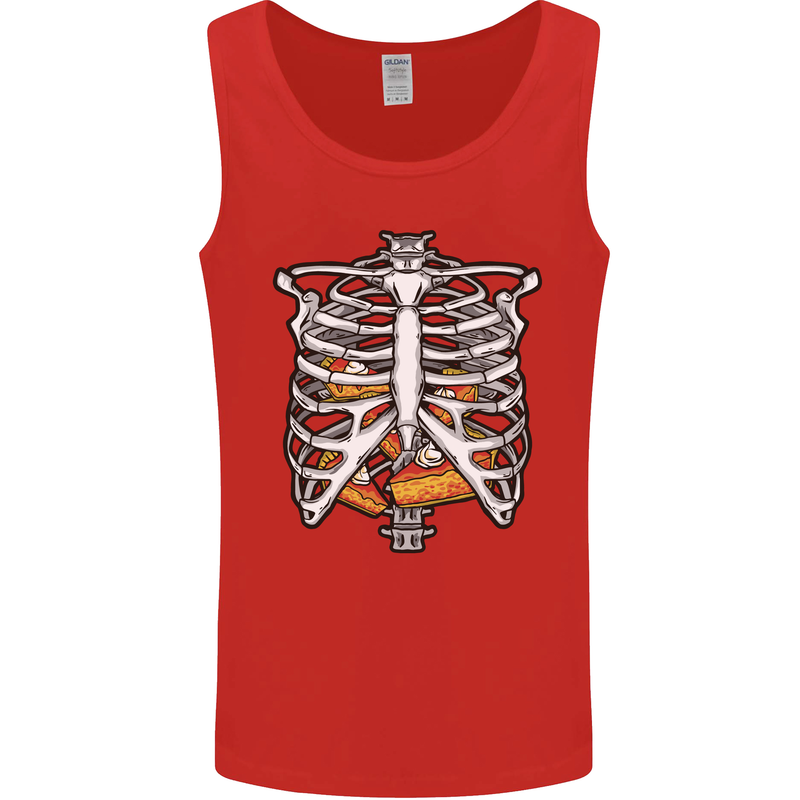 Pie Inside a Skeleton Torso Funny Food Mens Vest Tank Top Red