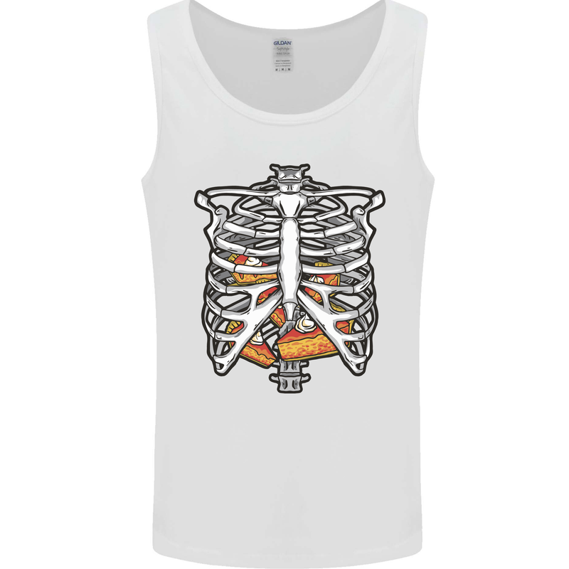 Pie Inside a Skeleton Torso Funny Food Mens Vest Tank Top White