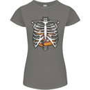 Pie Inside a Skeleton Torso Funny Food Womens Petite Cut T-Shirt Charcoal