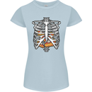 Pie Inside a Skeleton Torso Funny Food Womens Petite Cut T-Shirt Light Blue