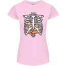 Pie Inside a Skeleton Torso Funny Food Womens Petite Cut T-Shirt Light Pink